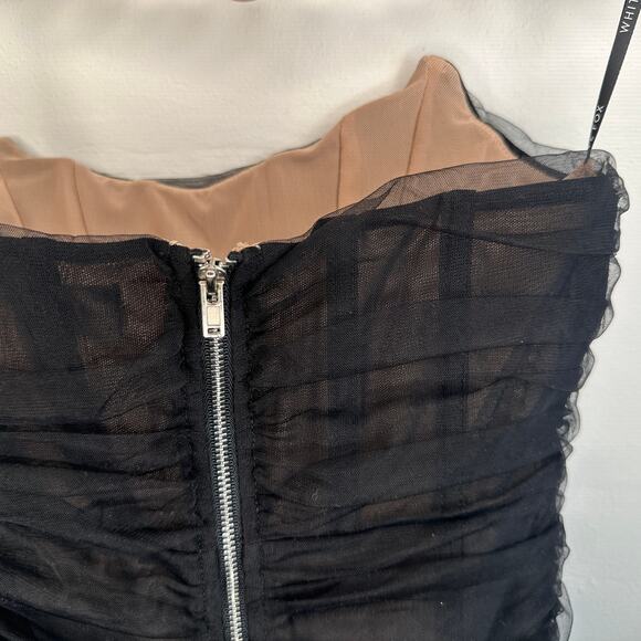 White Fox Black Tulle Strapless Mini Dress - Picture 6 of 7